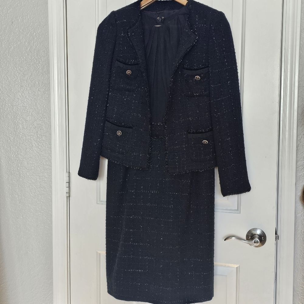 CH by Carolina Herrera Black and Silver Tweed Dres - Picture 12 of 12